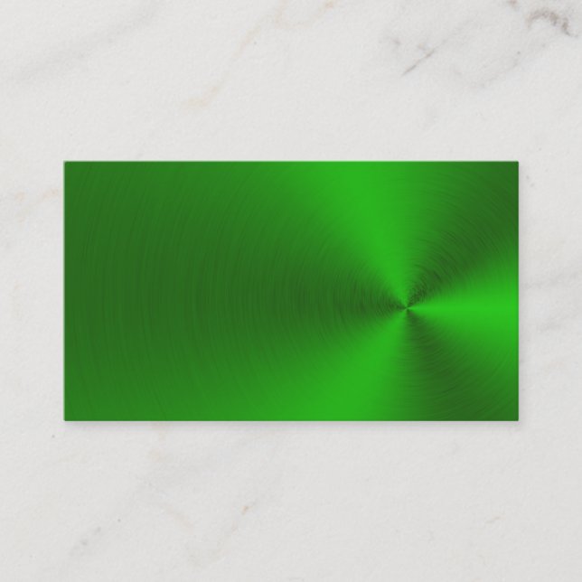 Brushed Green Metal Business Cards (Front)