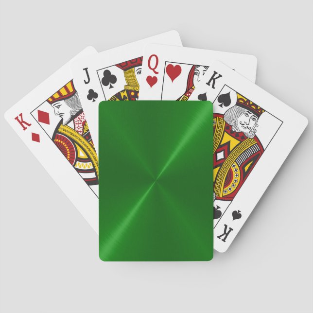 Brushed Green Metal Playing Cards (Back)