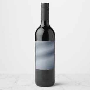 Brushed Grey Steel Elegant Faux Metal Background Wine Label