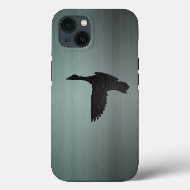 Brushed Gun Metal - Mallard Duck in Flight Case-Mate iPhone Case (Back)