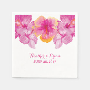 Brushed Hibiscus Floral Paper Napkins