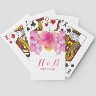 Brushed Hibiscus Floral Playing Cards