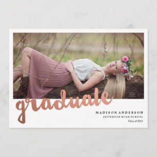 Brushed in Rose Gold Graduation Invitation
