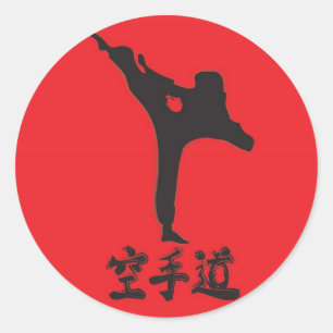 Brushed Karate Classic Round Sticker