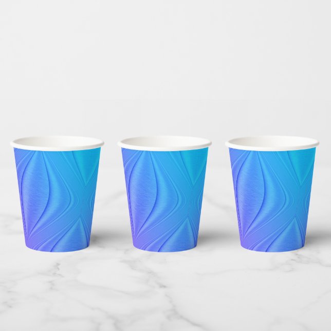 Brushed Lavender to Violet Contour Design Paper Cups (Multi)