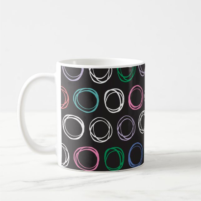 Brushed Lines: Hand Drawn Seamless Design Coffee Mug (Left)