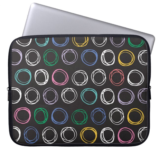 Brushed Lines: Hand Drawn Seamless Design Laptop Sleeve (Front)