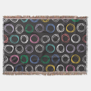 Brushed Lines: Hand Drawn Seamless Design Throw Blanket