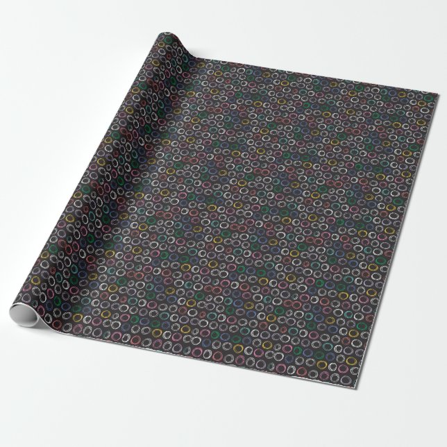 Brushed Lines: Hand Drawn Seamless Design Wrapping Paper (Unrolled)