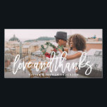 Brushed Love and Thanks Wedding Photo Card<br><div class="desc">Thank your guests with a customised wedding thank you photo card to showcase images from you special day!</div>