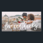 Brushed Love and Thanks Wedding Photo Card<br><div class="desc">Thank your guests with a customised wedding thank you photo card to showcase images from you special day!</div>