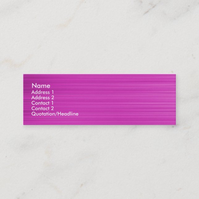 Brushed Magenta Mini Business Card (Front)