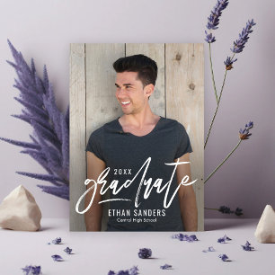 Brushed Mark Editable Colour Graduation Invitation