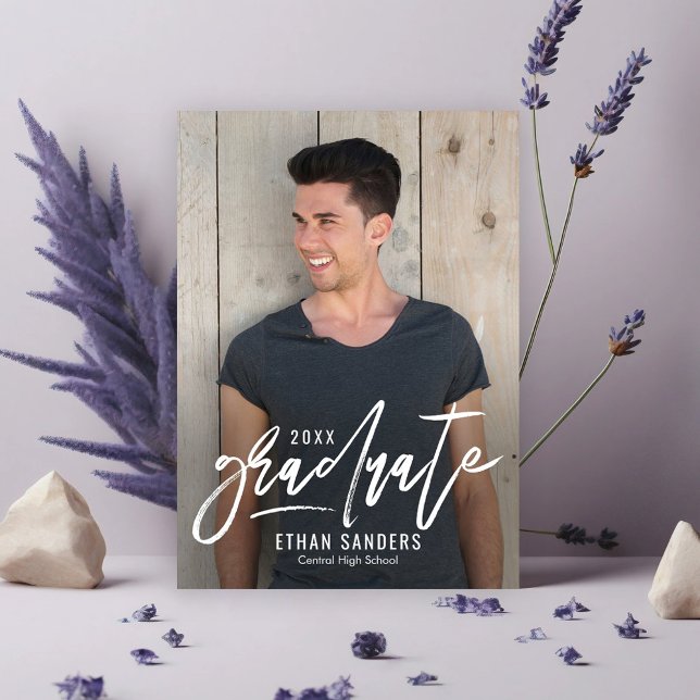 Brushed Mark Editable Colour Graduation Invitation (Creator Uploaded)