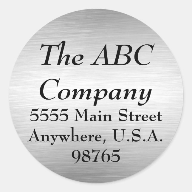 Brushed Metal Address Labels Stickers (Front)
