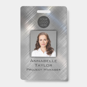 Brushed Metal Business ID Badge