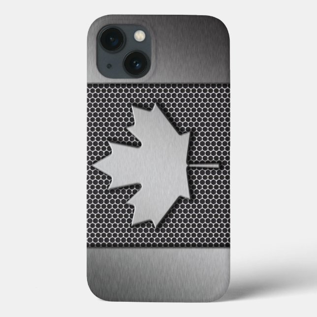 Brushed Metal Canadian Flag Case-Mate iPhone Case (Back)