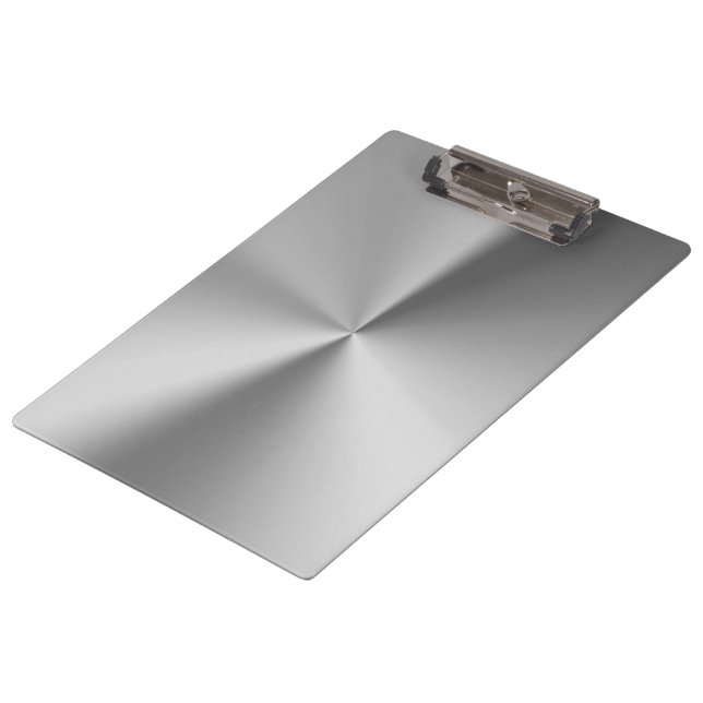 Brushed metal clipboard (Angled)