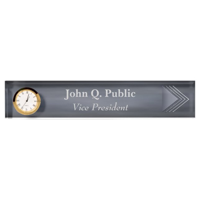 Brushed Metal Desk Nameplate (Front)
