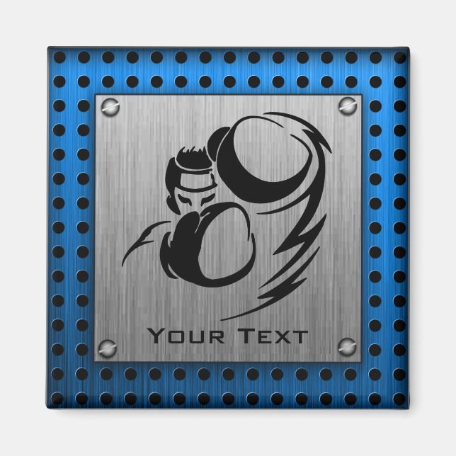 Brushed metal look Boxer Magnet (Front)