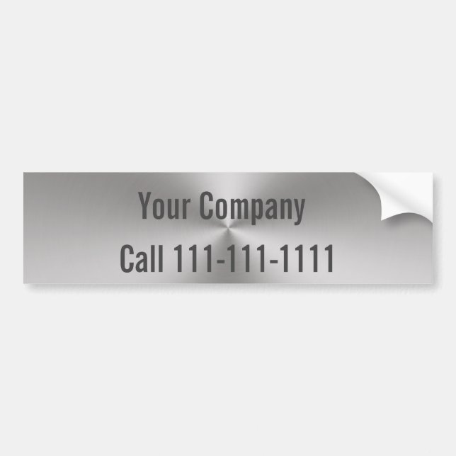Brushed Metal Look Business Template Company Ad Bumper Sticker (Front)