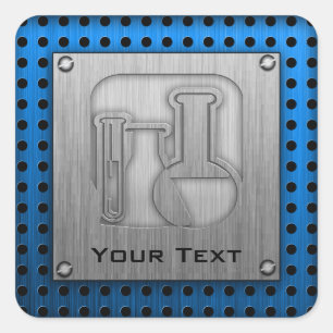 Brushed Metal-look Chemistry Square Sticker