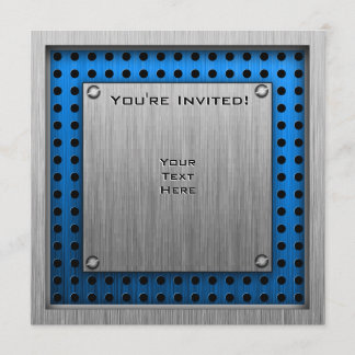 Brushed metal look Cycling Invitation