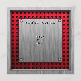 Brushed metal look Dirt Bike Invitation