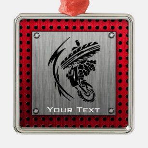 Brushed metal look Dirt Bike Metal Tree Decoration