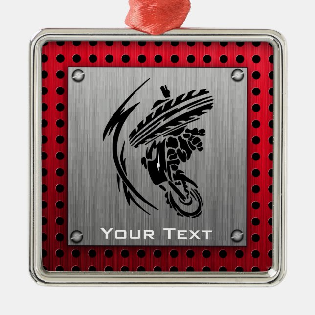 Brushed metal look Dirt Bike Metal Tree Decoration (Front)