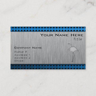 Brushed metal-look Flamingo Business Card