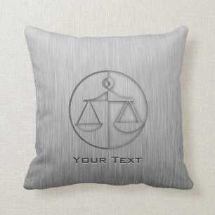 Brushed Metal-look Justice Scales Cushion