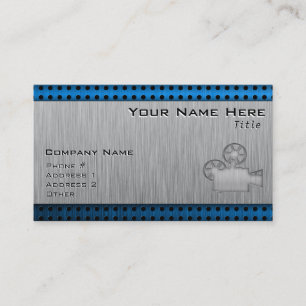 Brushed Metal-look Movie Camera Business Card