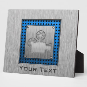 Brushed Metal-look Movie Camera Plaque