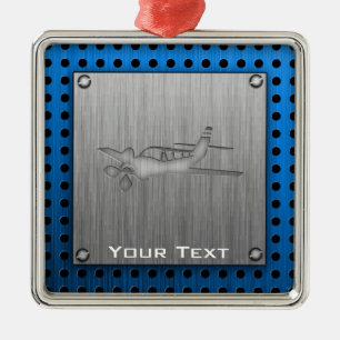 Brushed Metal-look Plane Metal Tree Decoration