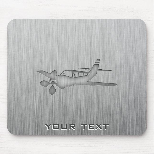 Brushed Metal-look Plane Mouse Pad (Front)
