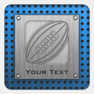 Brushed Metal-look Rugby Square Sticker