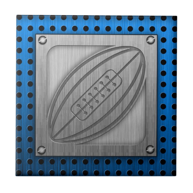 Brushed Metal-look Rugby Tile (Front)
