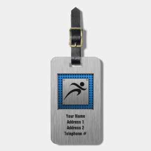 Brushed Metal look Running Luggage Tag