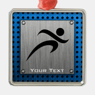 Brushed Metal look Running Tree Decoration