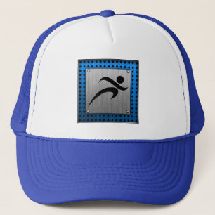 Brushed Metal look Running Trucker Hat