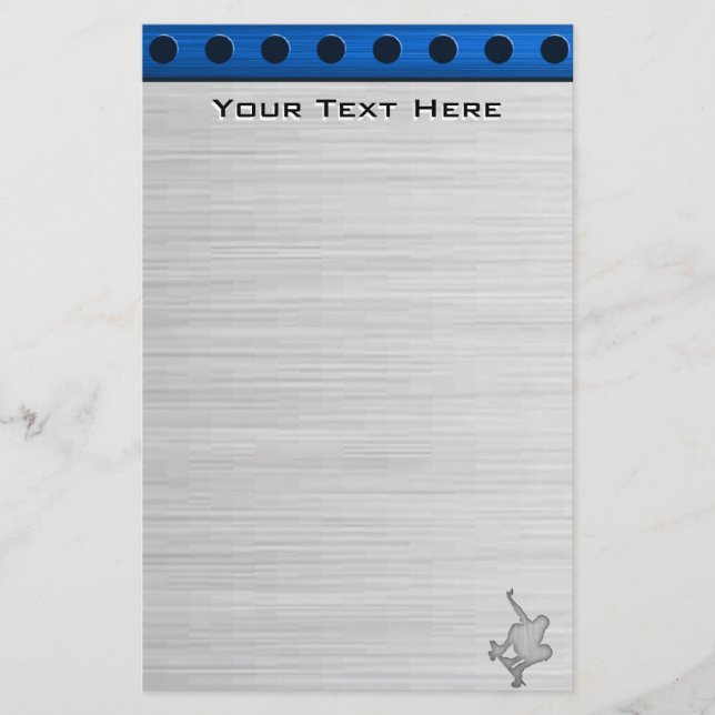 Brushed Metal-look Skateboarding Stationery (Front)