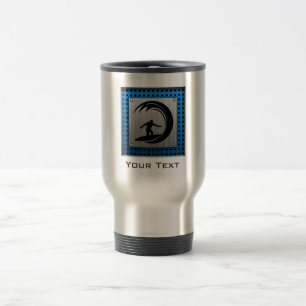 Brushed Metal look Surfing Travel Mug