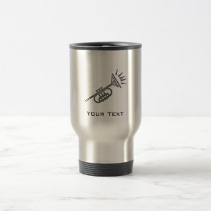 Brushed metal-look Trumpet Travel Mug