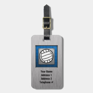 Brushed Metal look Volleyball Luggage Tag