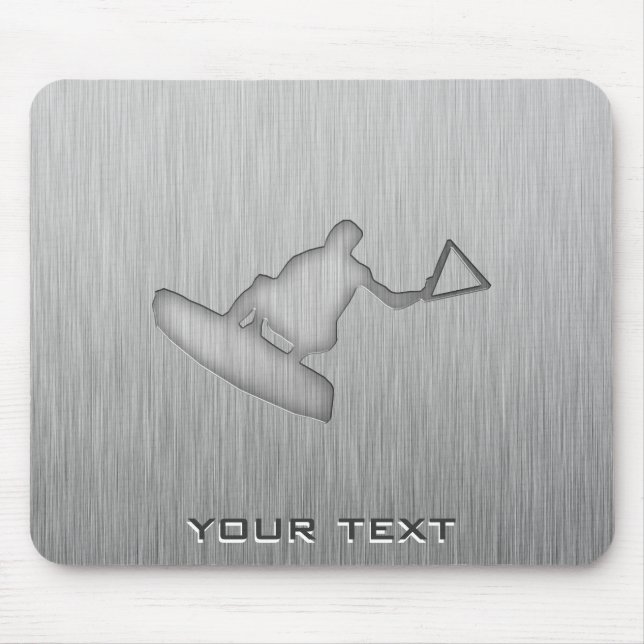 Brushed Metal-look Wakeboarder Mouse Pad (Front)