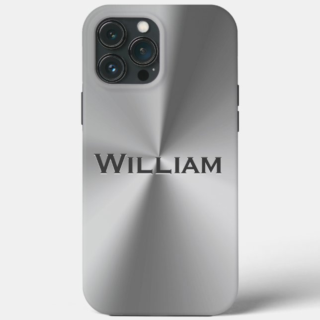 Brushed metal personalised name  Case-Mate iPhone case (Back)