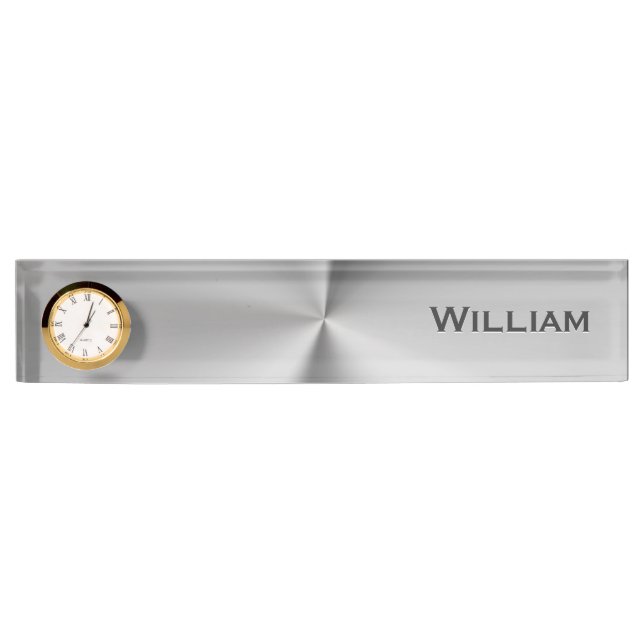 Brushed metal personalised name nameplate (Front)