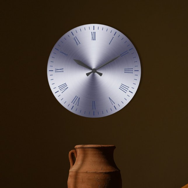 Brushed Metal Roman Numeral Wall Clock (Creator Uploaded)