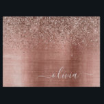 Brushed Metal Rose Gold Pink Glitter Monogram Cutting Board<br><div class="desc">Rose Gold - Blush Pink Faux Foil Metallic Sparkle Glitter Brushed Metal Monogram Name Cutting Board. This makes the perfect graduation,  birthday,  wedding,  bridal shower,  anniversary,  baby shower or bachelorette party gift for someone that loves glam luxury and chic styles.</div>